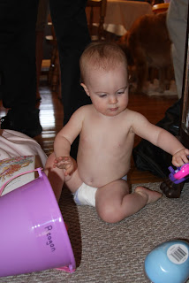 The adorable dress had to be removed before lunch!