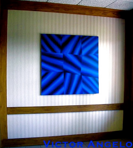 Victor Angelo corporate collection architecture painting blue optical illusion editions fine arts modern contemporary art