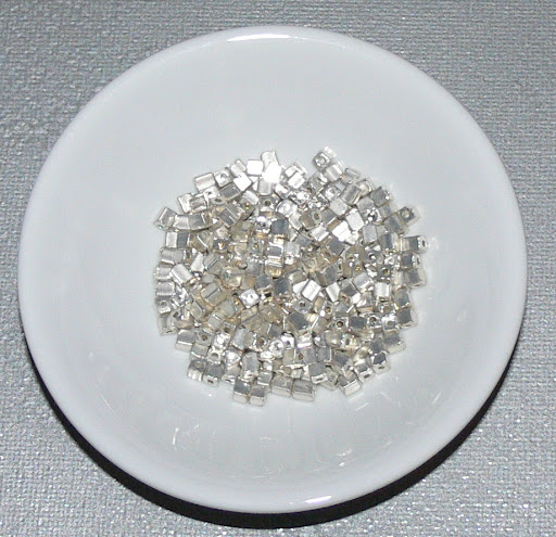 Czech Cubes - Size 6 Square Metallic Silver - PER GRAM