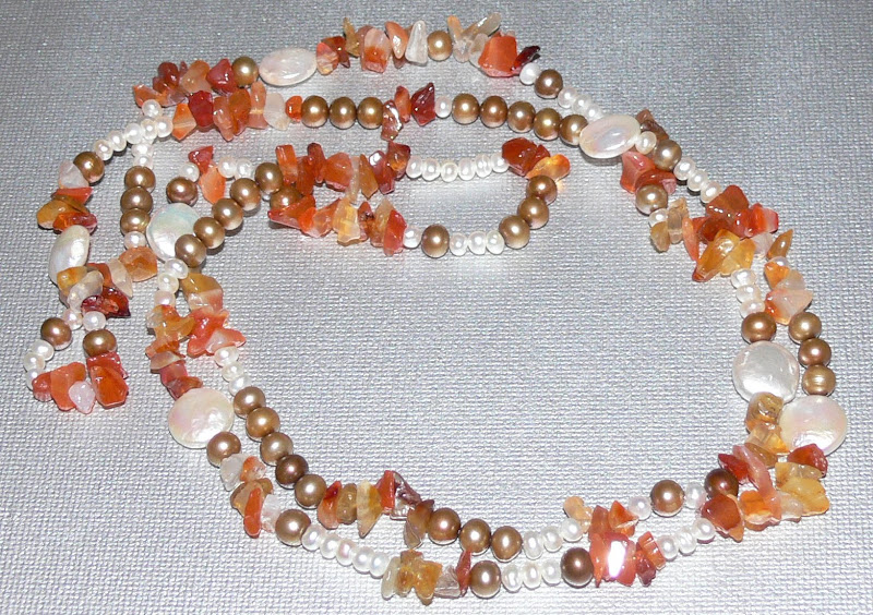 *Pearls a Plenty* DIY Necklace - Carnelian/Cream