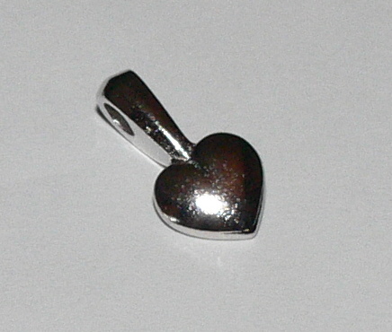 Rhodium Plate Glue-on Bail - Heart