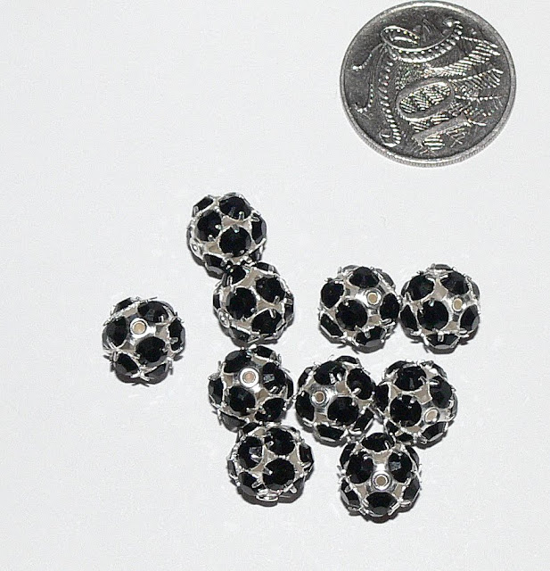 Swarovski 10mm Disco Balls Jet - Plated