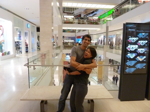 Jokes with Angelina in a mall somewhere in KL