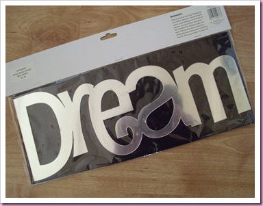 Dream self adhesive mirrored word Dream self adhesive mirrored word