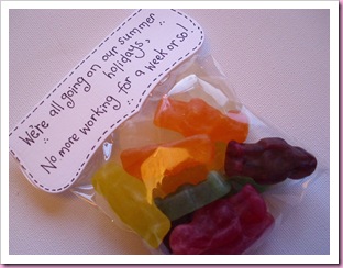 Jelly Babies, end of term gift, we're all going on our summer holidays