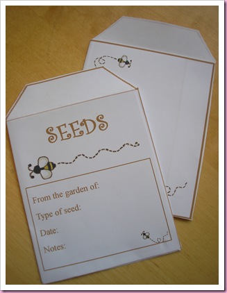 Completed Handmade Seed Packets