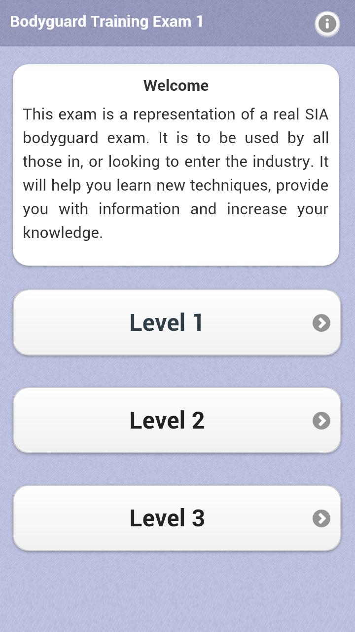 Android application Bodyguard Training Exam 1 screenshort