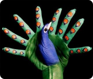 Peacock Art with Two Hand Peacock Art with Two Hand