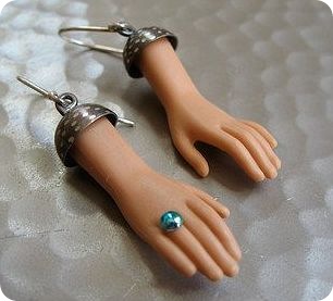 Barbies hands made into earrings Barbies hands made into earrings