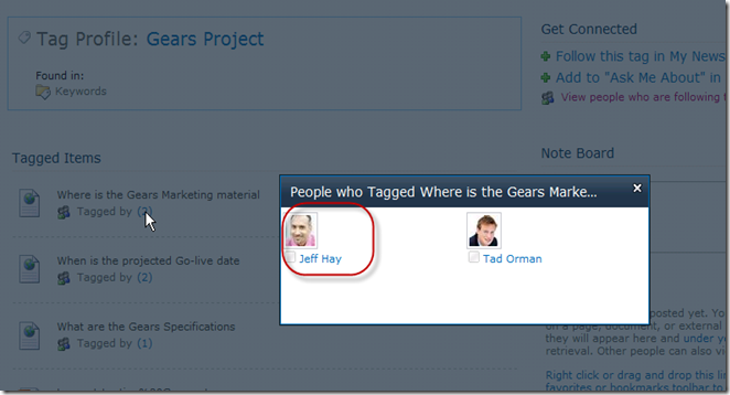 SharePoint 2010 People Who Tagged dialog SharePoint 2010 People Who Tagged dialog