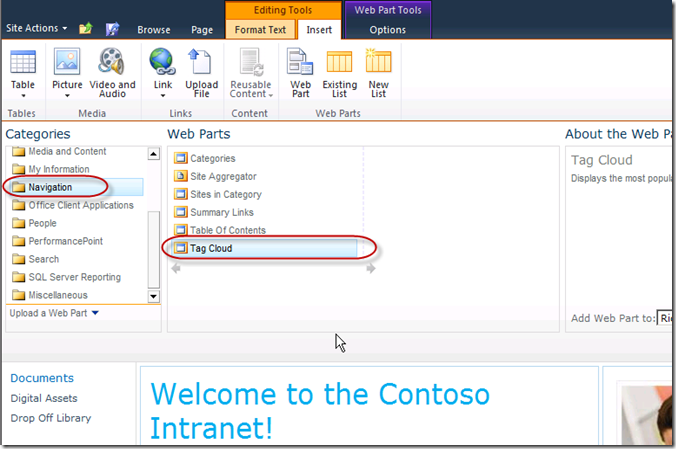 SharePoint 2010 Web Part Gallery - Tag Cloud Web Part SharePoint 2010 Web Part Gallery - Tag Cloud Web Part