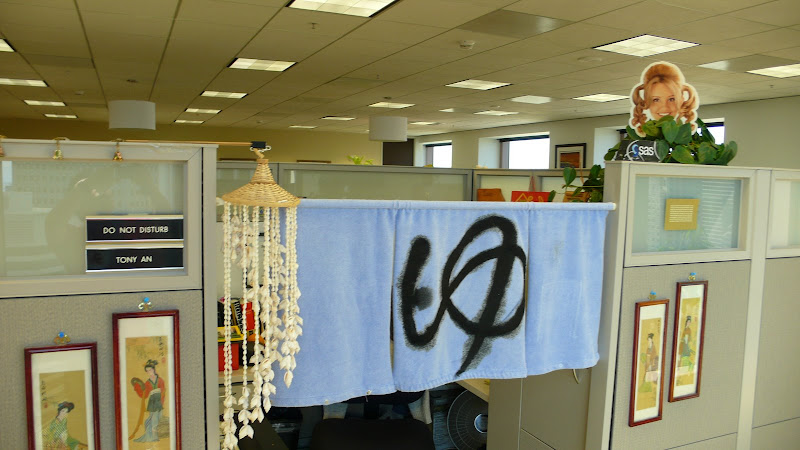 my ゆ noren on my cubicle my ゆ noren on my cubicle