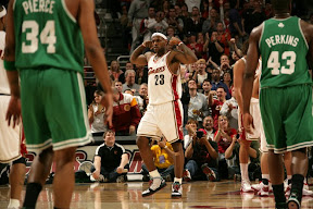lebron james nba 090412 cle vs bos 07 39 1 For Cavs as They Overpower Boston. Bron Rocks the Miami aka Easter Six.