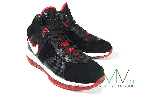 Nike Air Max LeBron VIII 8 GS 8211 BlackWhiteRed 8211 First Look