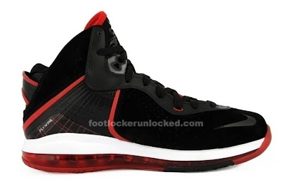 Nike Air Max LeBron VIII Black/White/Red L23 Logo Sample nike air max lebron 8 ss black white red 3 02 Nike Air Max LeBron VIII Black/White/Red L23 Logo Sample