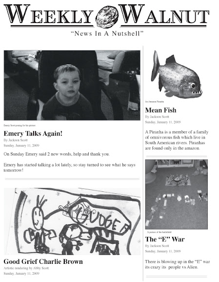 The first printing for the Weekly Walnut