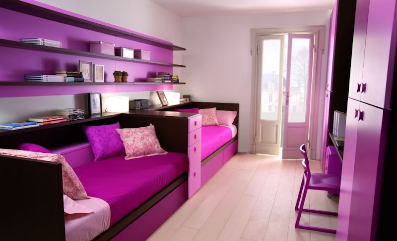 Girly Purple Children Bedrooms Set Design from Dearkids Girly Purple Children Bedrooms Set Design from Dearkids