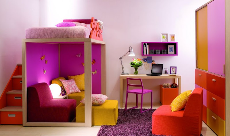 Image for Girly Purple Children Bedrooms Set Design