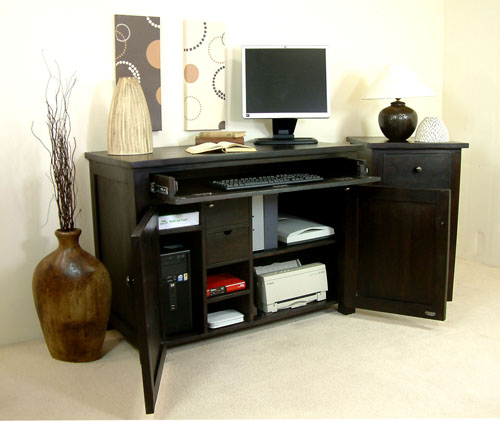 Kaden Hidden Dark Wood Furniture Design Dark Wood Furniture, home office furniture, Furniture Design, Office Room Design