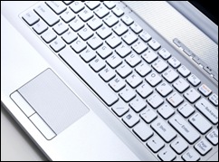 Keypad of Silver metallic notebook computer