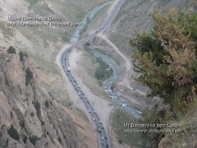 Haraz Valley, Haraz River and Haraz Road at base of Damavand Location: Haraz Region altitude about 2500m Photo by A. Soltani