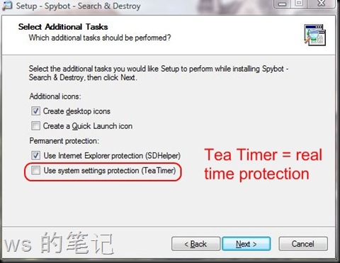 spybot install wo tea timer