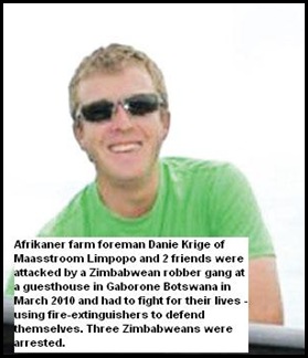 Krige Danie Facebook miniwar between gang and Afrikaner tourists Botswana