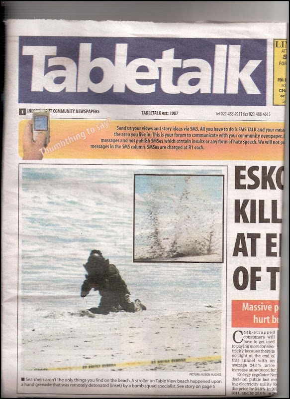 Grenade on Beach Cape Town exploded March102010