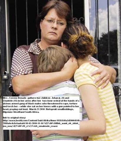 [Benade Mrs Corene hugs kids Johan 9 and Chantele 15 March232010 SmalloldingRietspruitAttack[5].jpg]