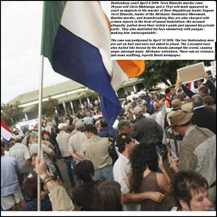 Ventersdorp residents at TerreBlanche murder suspects court remand April 62010 PicLoannaHoffmann Beeld