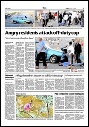 Cop attacked by mob in Khayelitsha Jeffrey Abrahams pix Cape Argus Aug172009