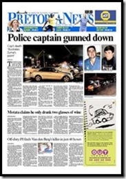 Scheepers, Capt Carl 39 shot dead Pretoria Oct 4 2009