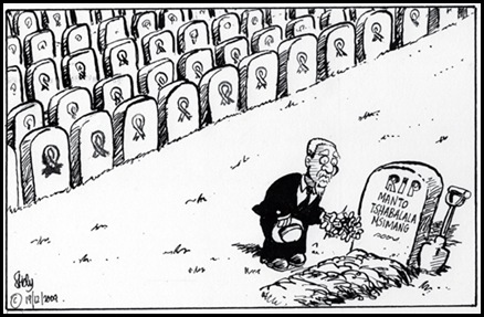 Witness Cartoon of Aids-denialist health minister Manto TshabalalaMsimang Dec202009