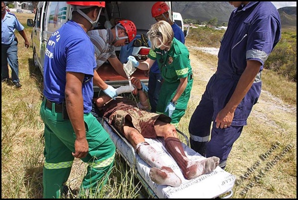 Fernkloof rescue Hermanus Injured Canadian hiker after attack Dec 2009 Pic Andrew Brooks