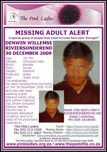 Willemse Denwin Missing Riviersondereind 30Dec2009