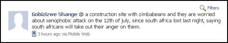 Ngwende Rodrick SA beaten xenophobia getting nearer June172010