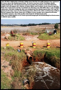 Acid Mine Drainage from West Rand Mines Uncontrolled decant into Tweelopies spruit