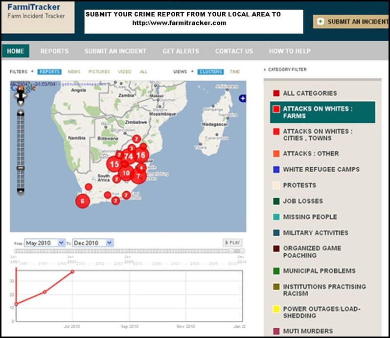 Farmitracker Crime Maps Whites on Farms_May12010_July232010