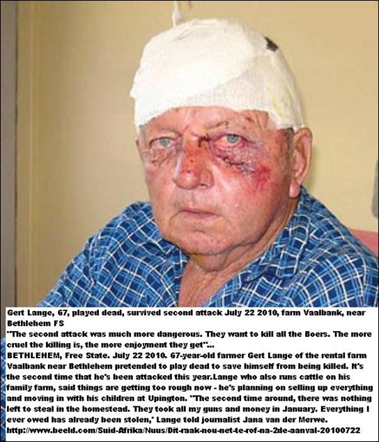 Lange Gert 67 attacked 2nd time Vaalbank farm Bethlehem July 22 2010 Beeld pic