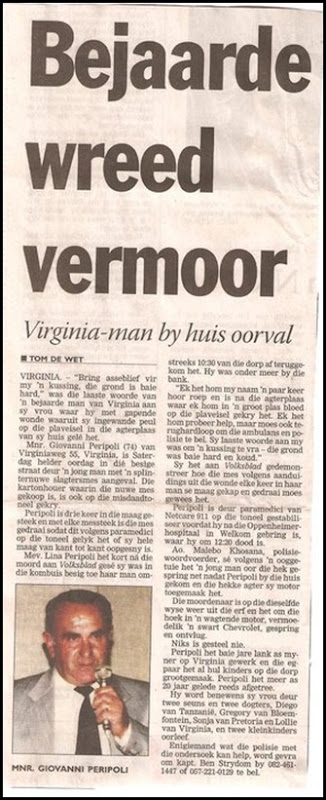 Peripoli Govanni Virginia July 31 2010 murdered knifeman carved belly open nothing robbed