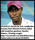 DuToit murder suspect Nyasha Mabure SAPS looking for him