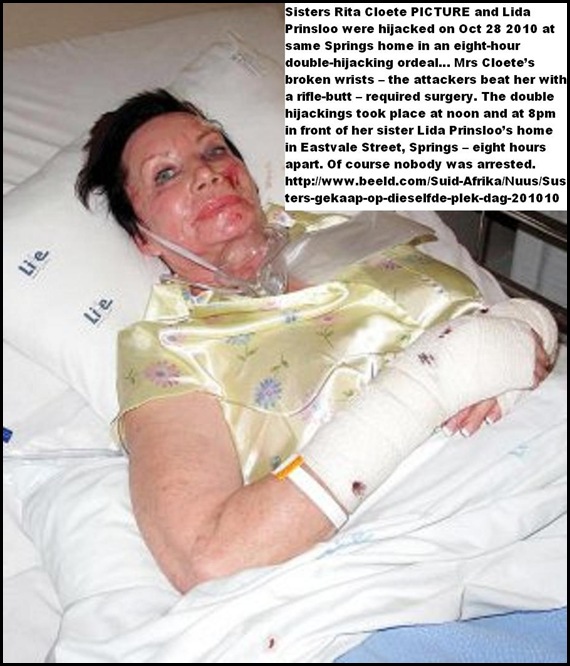 Cloete Rita PIC and sister Lida Prinsloo hijacked Oct282010 SPRINGS