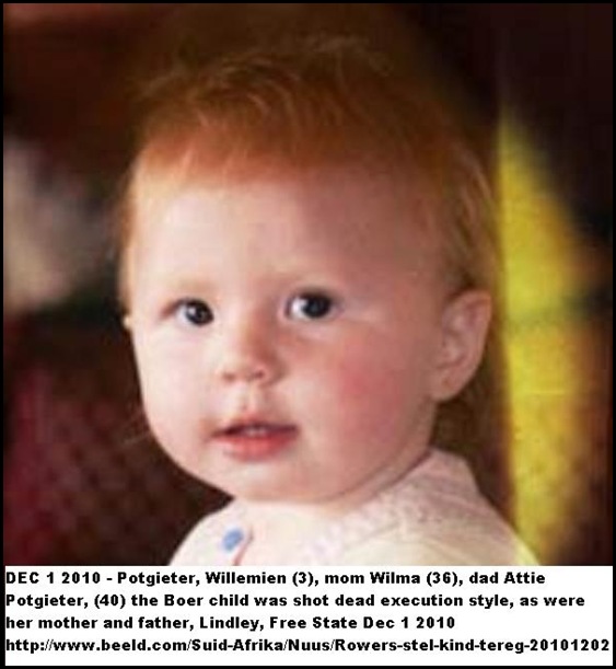 Potgieter Willemien 3 massacred on Lindley farm execution style Dec12010 Potgieter Willemien 3 massacred on Lindley farm execution style Dec12010