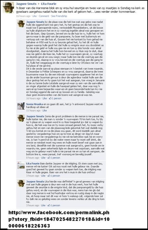 Goosen Giep farm family Harmonie attacked Jan302011 5 black gunmen survived