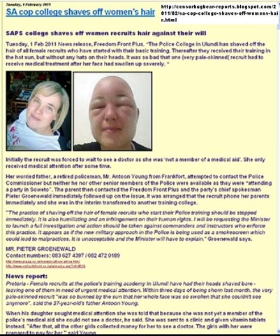[SAPS female recruits hair shaved against their will YOUNG suffered sunstroke Feb12011[6].jpg]