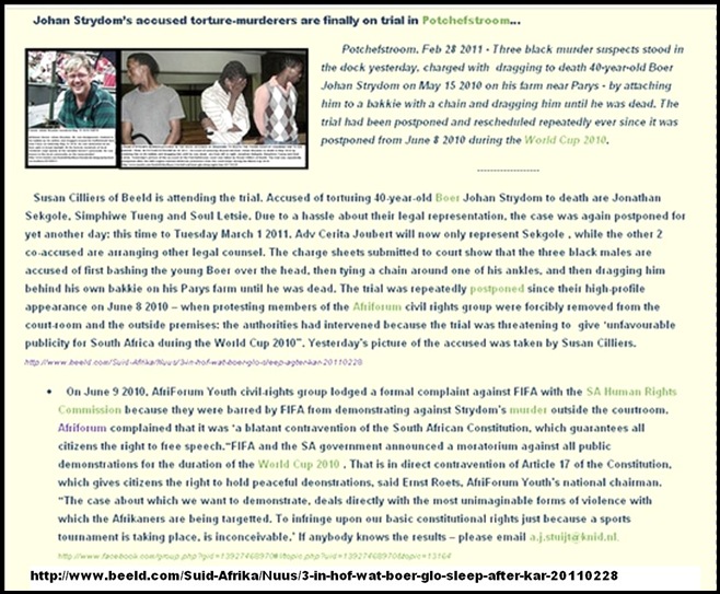 STRYDOM JOHAN ACCUSED TORTURE MURDERERS FINALLY ON TRIAL POTCHEFSTROOM FEB282011