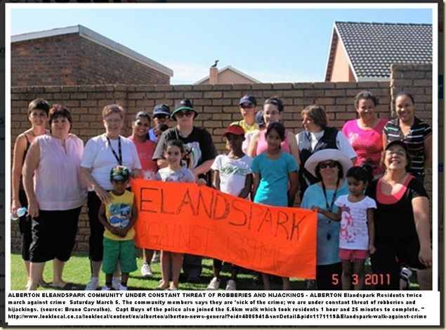 ELANDSPARK ALBERTON RESIDENTS CRIME MARCH 2011