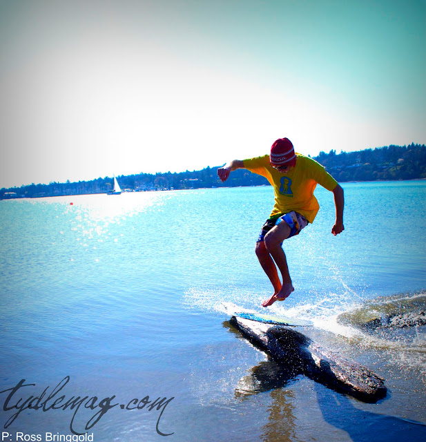 Will Beange with a lazy 3 shuv over a log in Caddy Bay.