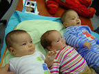 Xavier (3mos), Abigaëlle (2mos) et Félix (6mos)
