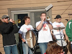 Photo: The band plays Mardi Gras in New Orleans for the crowd.